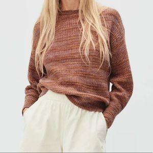 Everlane Oversized Alpaca Crew in Red Tonal